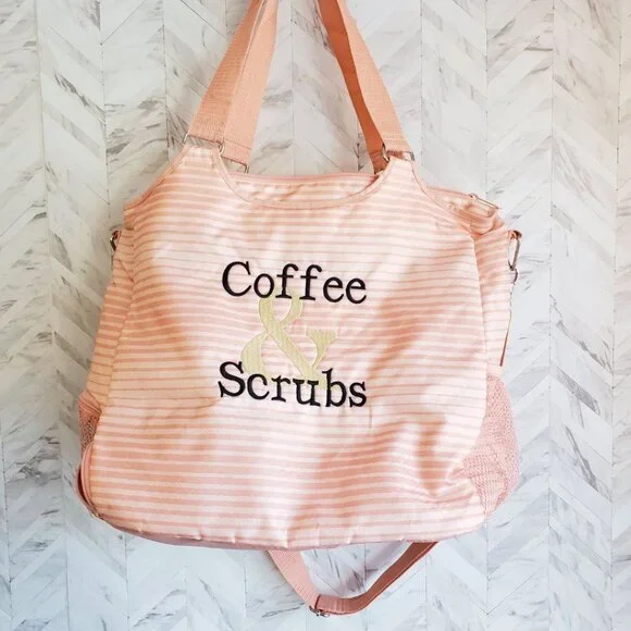 #SIS Thirty One All Pro Tote - Coffee & Scrubs Custom Embroidery *New condition - Picture 2 of 4